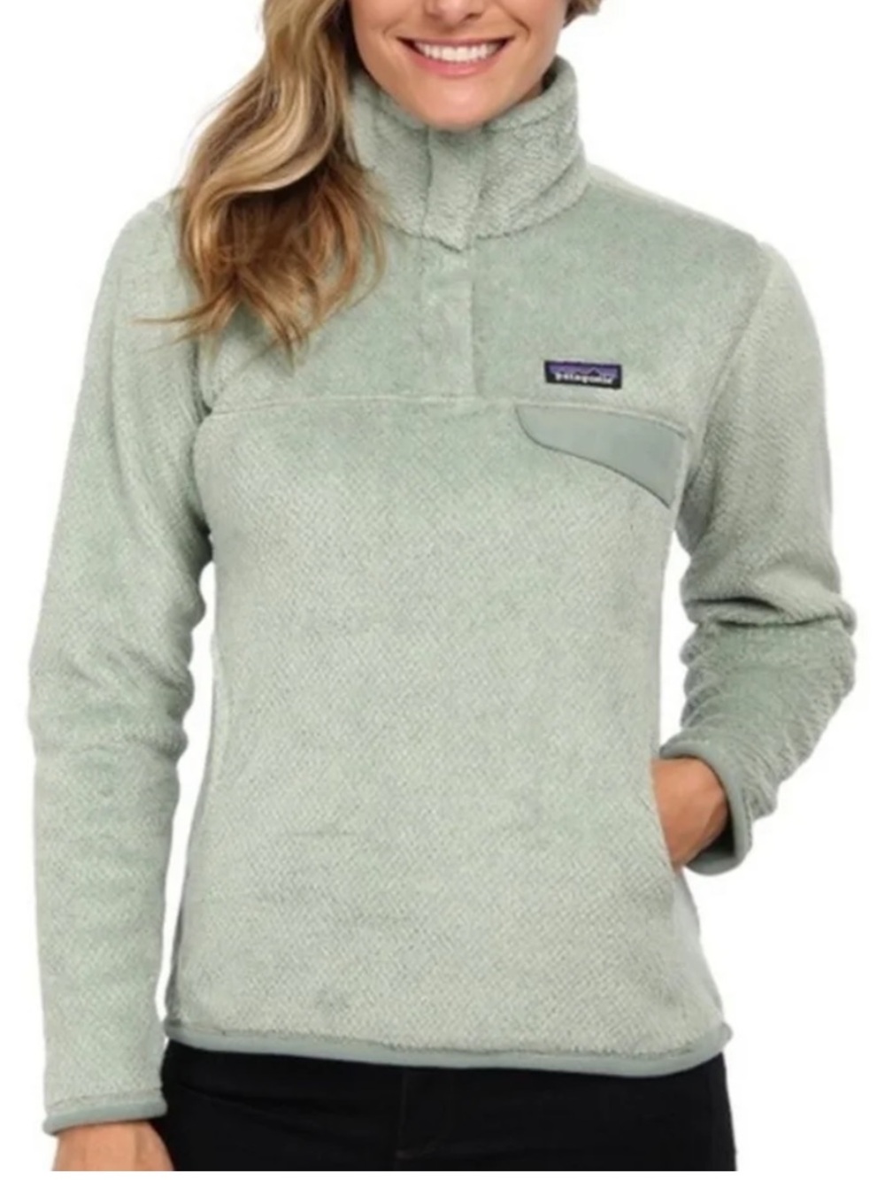 Patagonia Re-Tool Snap-T Fleece Pullover Sage Green Size Medium